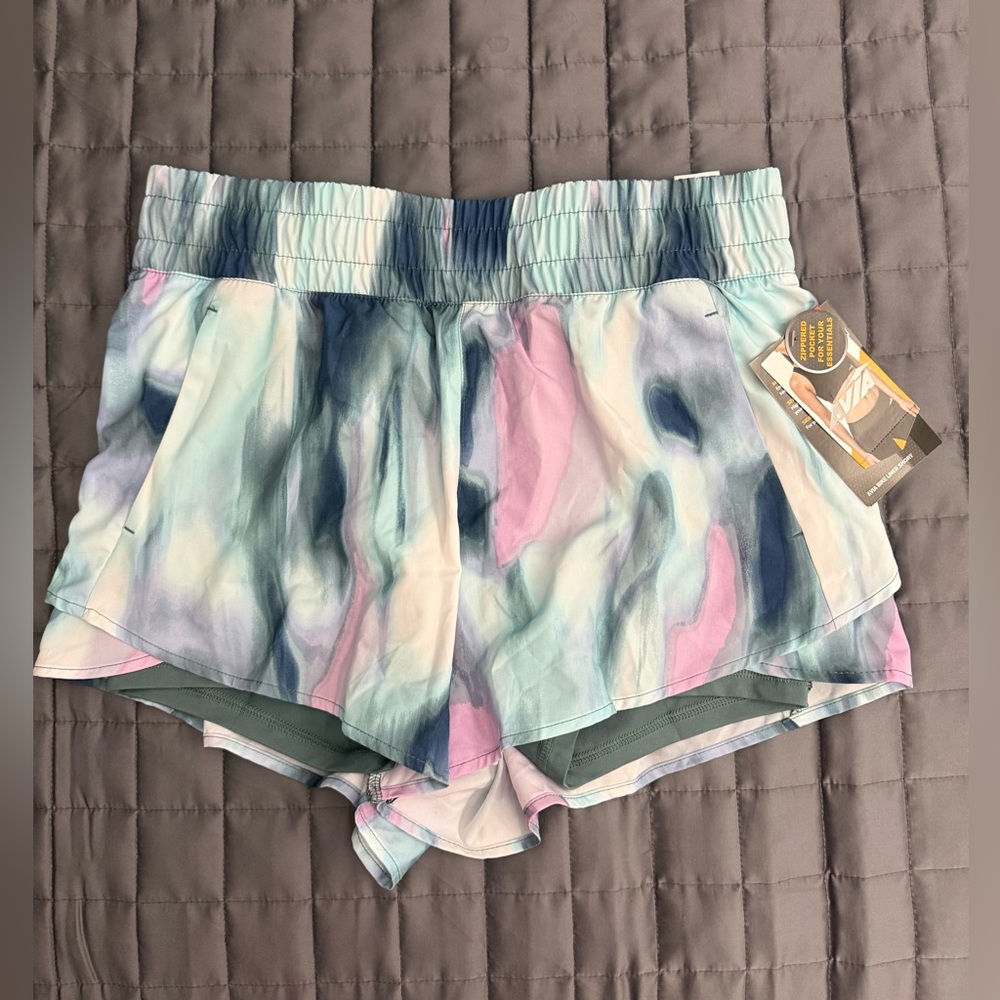 Avia Women's Athletic Shorts in Blue, Pink, and White